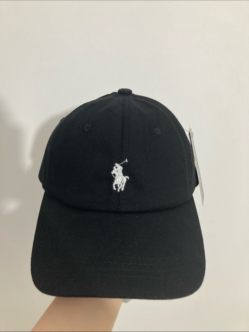 Ralph Lauren Black Baseball Cap with White Polo Pony
